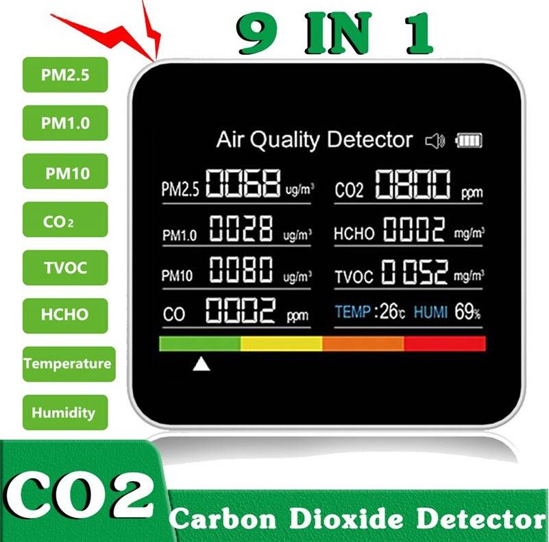 9 In1 Air Quality Monitor Meter
