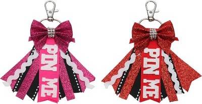 Uxcell Pin Me Cheer Keychain Rose Red