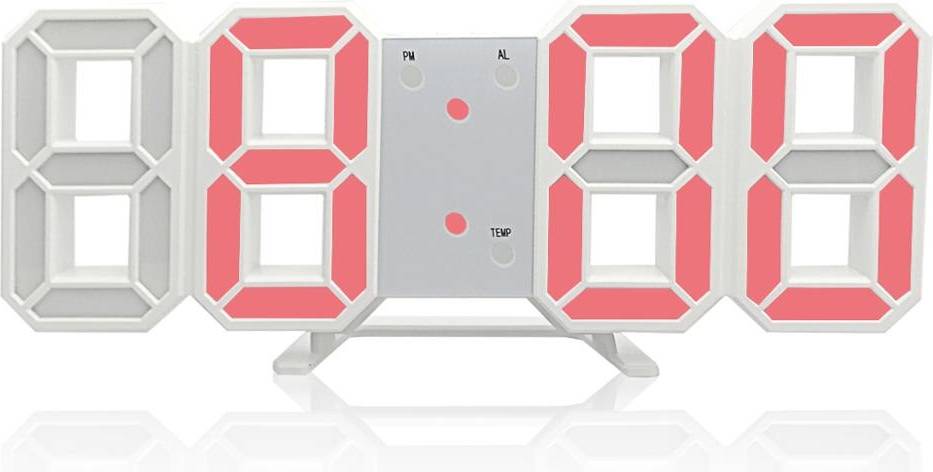 Digital Geometrisk Rosa Väggklocka