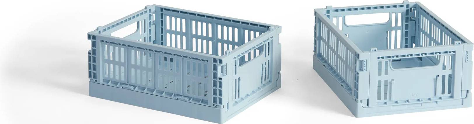 Soft Blue Colour Stackable Mini Plastic Crates Set Of Two
