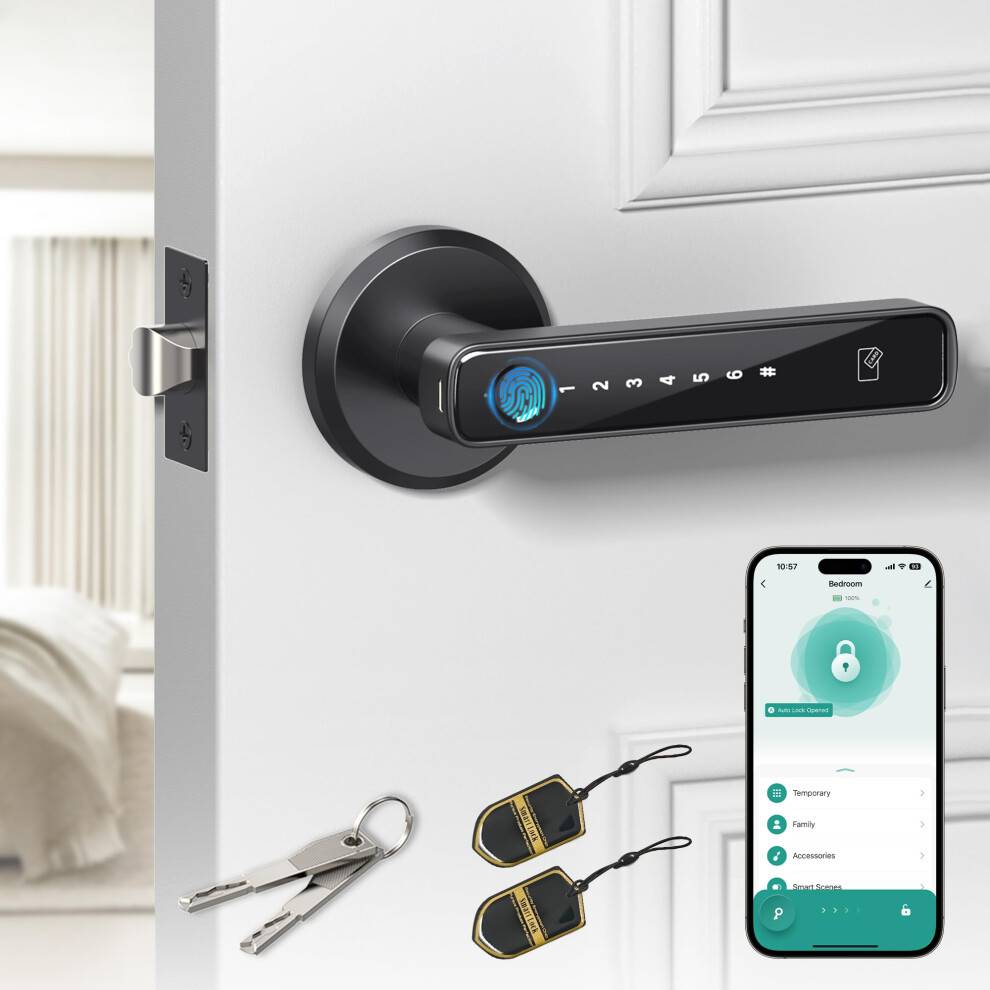 Bedroom door lock with key Smart Biometric Keyless Fingerprint Door Lock
