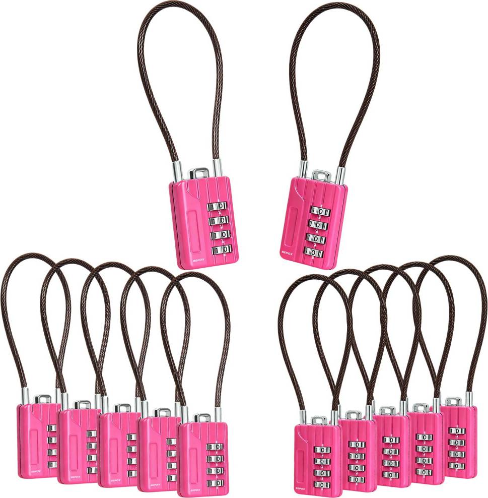 Sepox 12PCS Resettable 4-Digit Combination Padlock