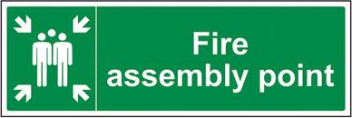 VSafety Fire Assembly Point Sign 1mm Rigid Plastic