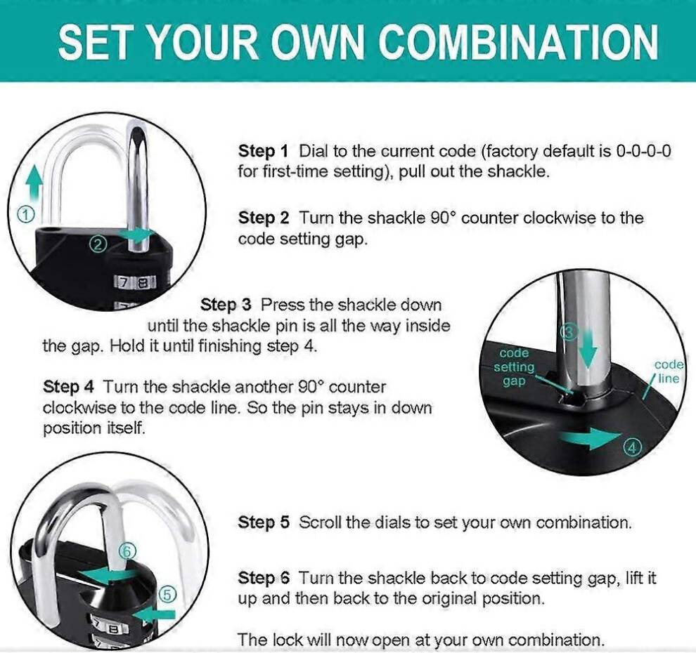 Kikidex Code Padlock 4-Digit Waterproof 2 Pieces