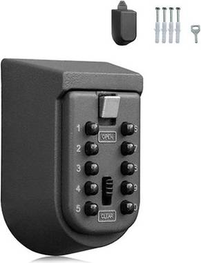Sodial Wall Mounted Key Box 10-Digit Combination Lock
