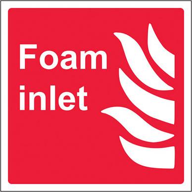 VSafety Foam Inlet Fire Equipment Sign 1mm Rigid Plastic