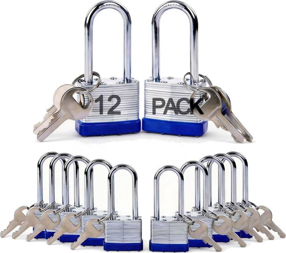 Sepox 4Pack Heavy Duty Padlock Keyed Different