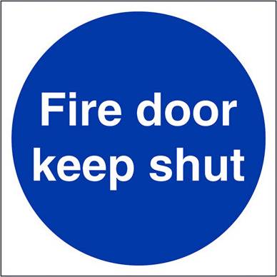Fire Door Keep Shut Sign 1mm Rigid Plastic