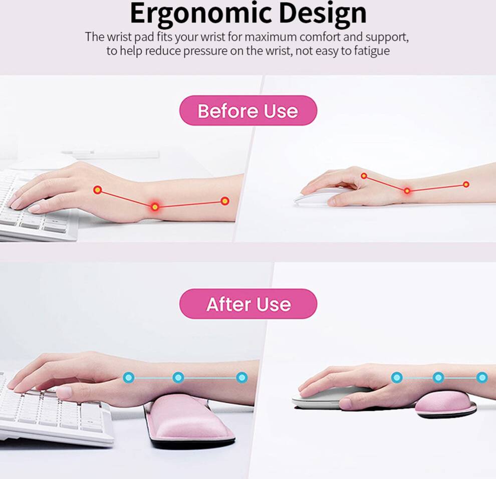Memory Foam Keyboard Mouse Wrist Pad Set
