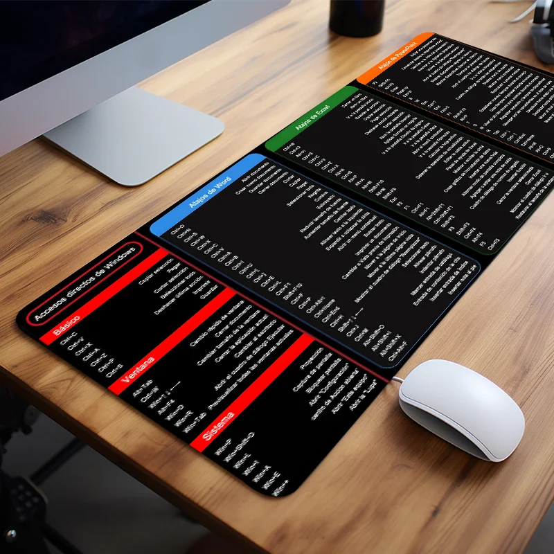 Large mouse pad Spanish Excel Shortcuts Pattern Large Mouse Pad