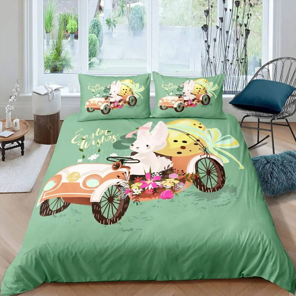 Easter Egg Rabbit Pattern Duvet Cover Set