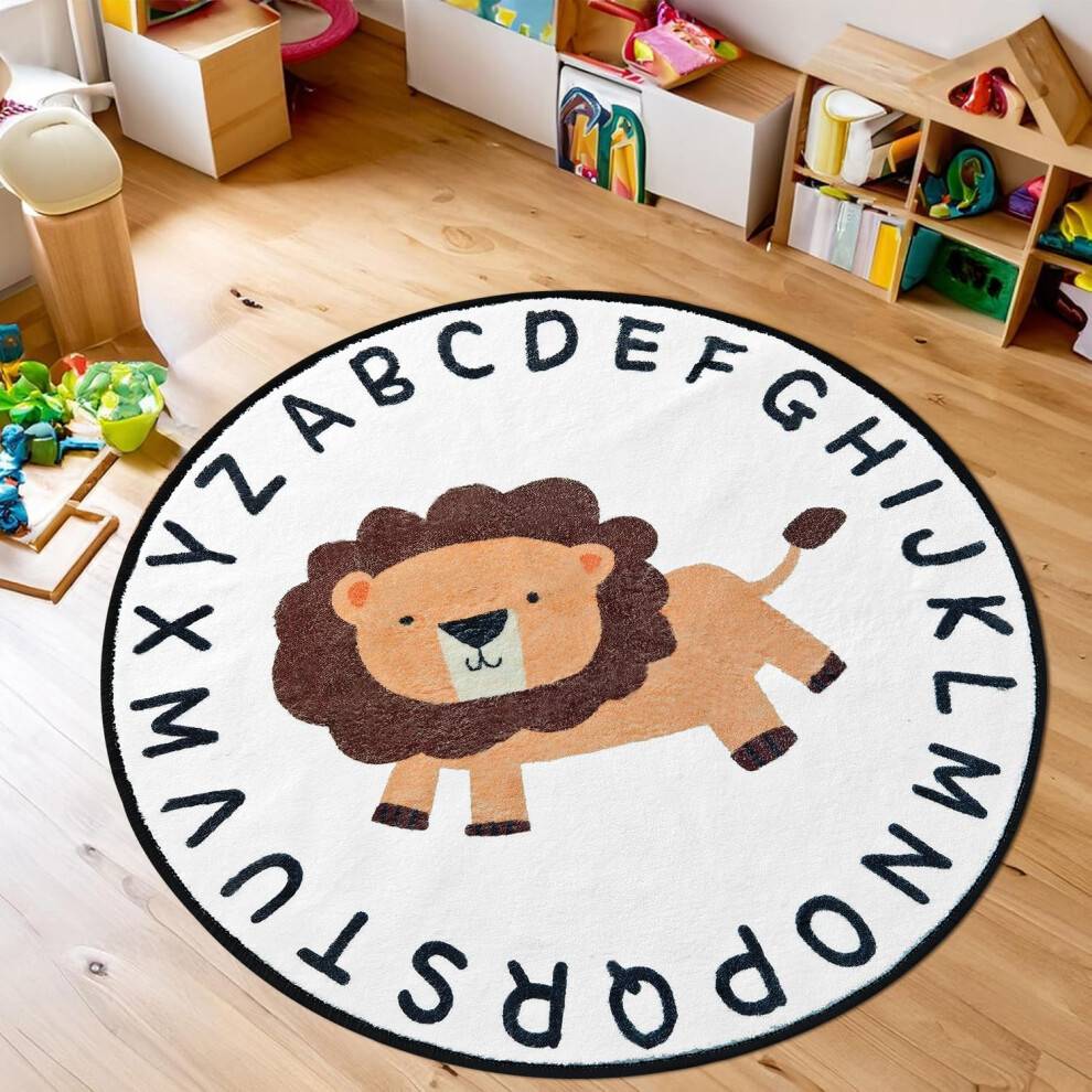 Tapis Design Cartoon Lion Kids Soft Non-Slip Rug