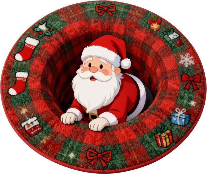 Holiday Cartoon Area Rug Soft Kids Room Mat