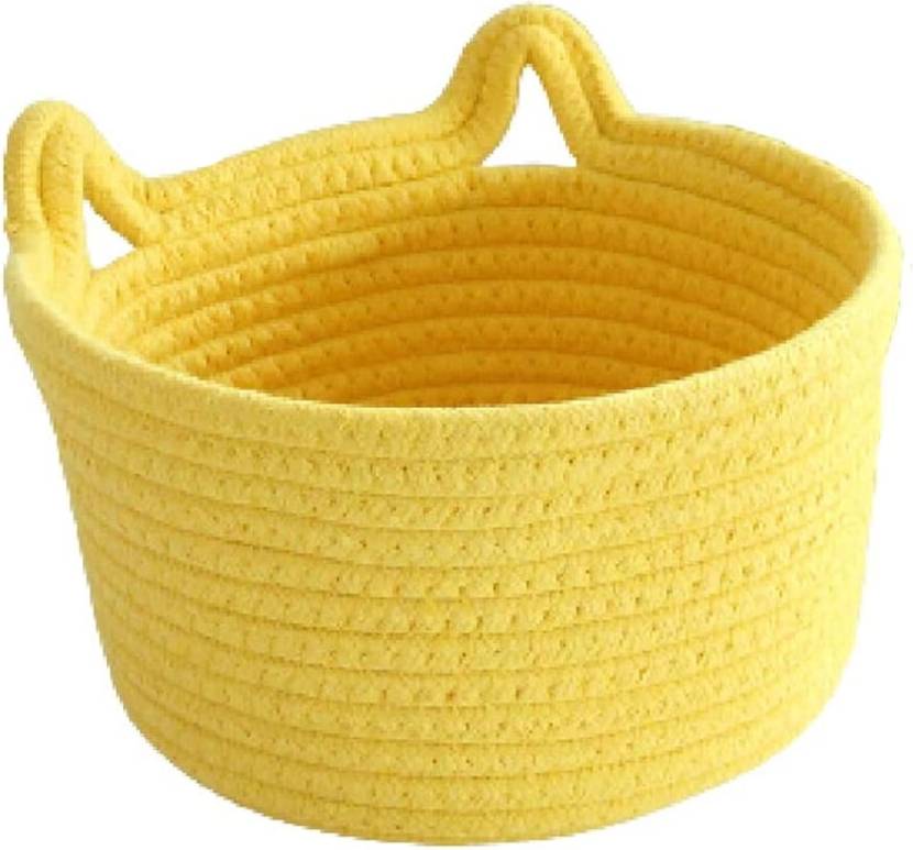 Cotton Rope Storage Basket Yellow 12-Inch