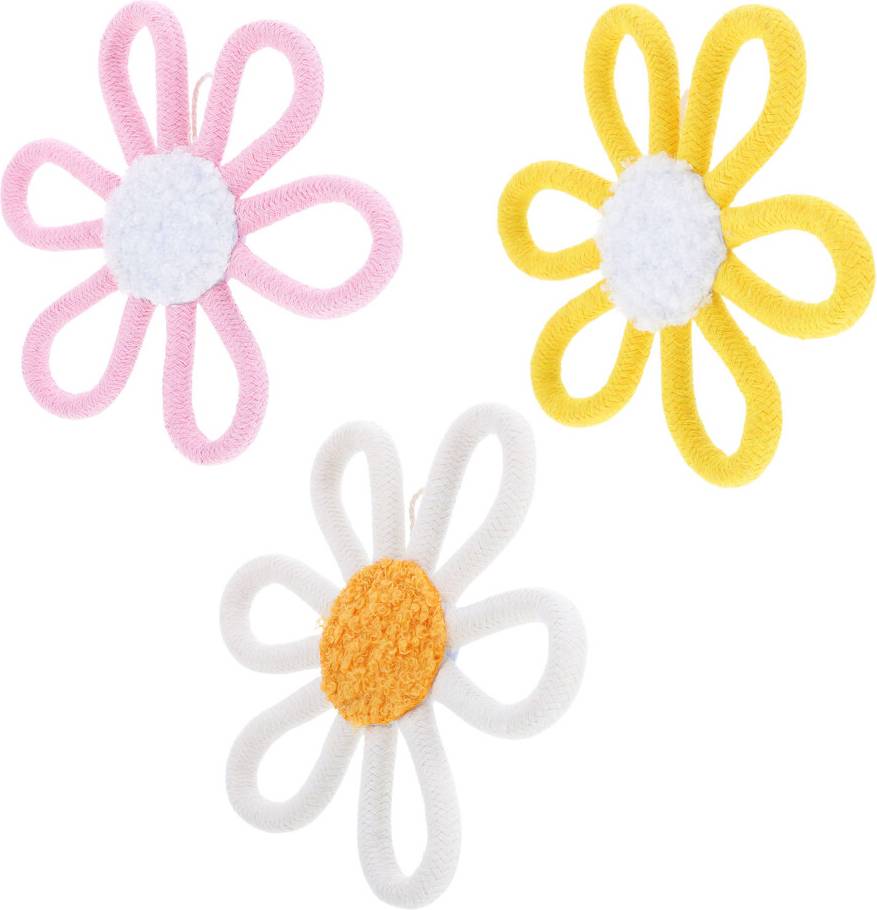 Ohphcall 9Pcs Boho Style Cotton Rope Daisy Wall