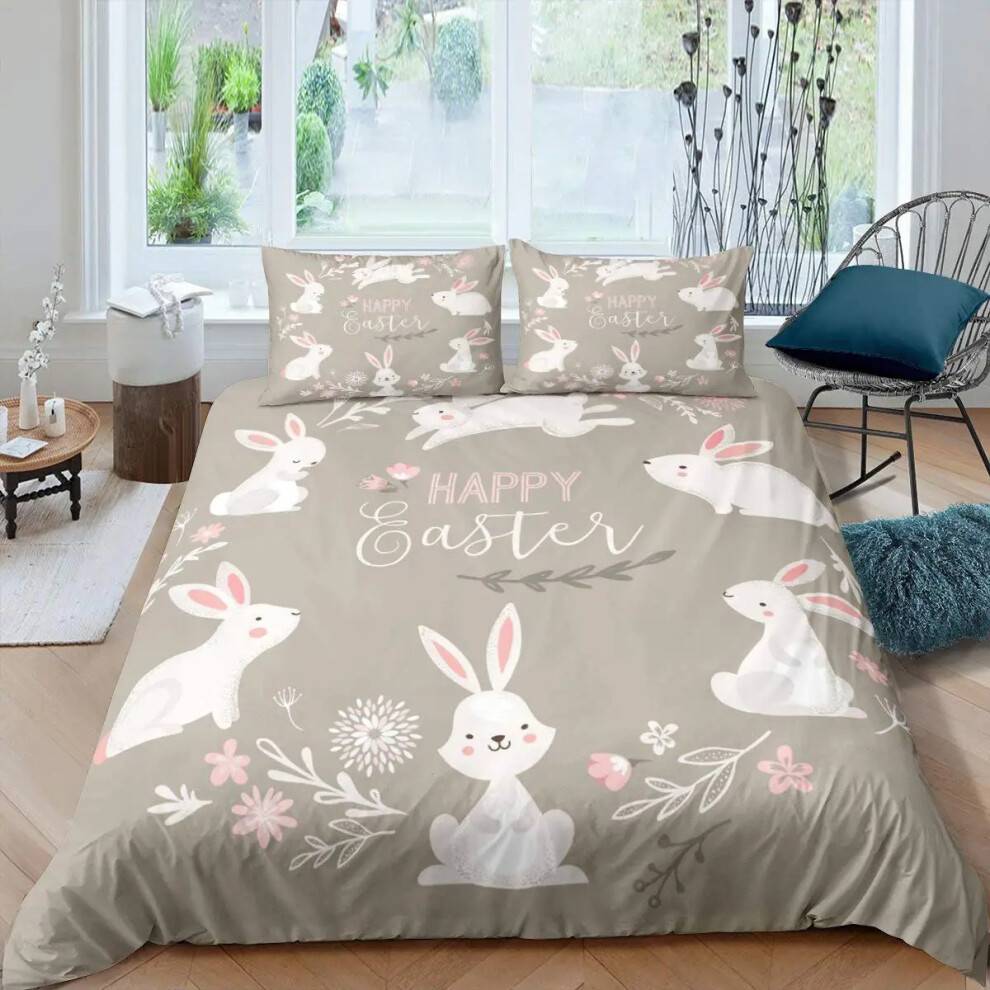 Easter Egg Rabbit Pattern Duvet Cover Set
