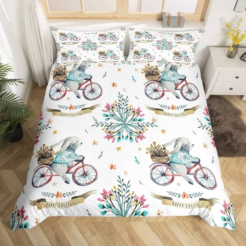 Easter Egg Rabbit Pattern Duvet Cover Set