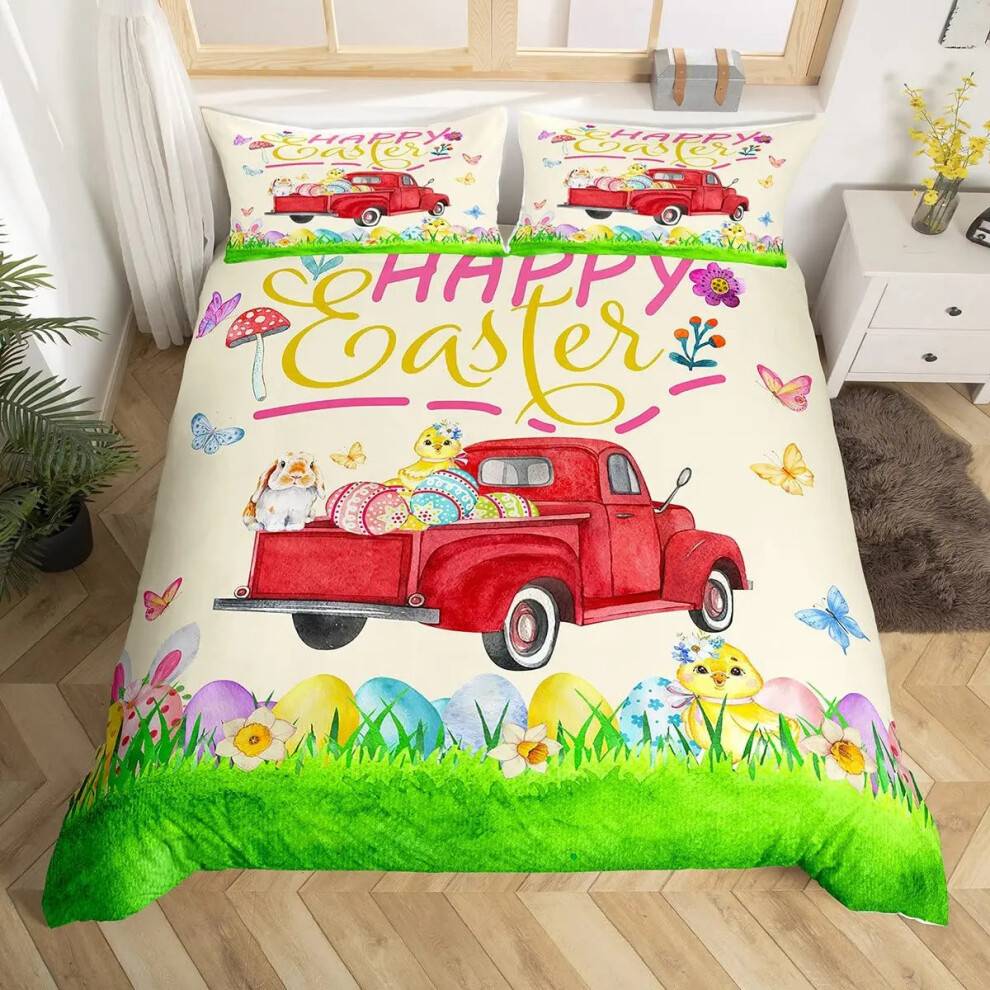 Easter Egg Rabbit Pattern Duvet Cover Set