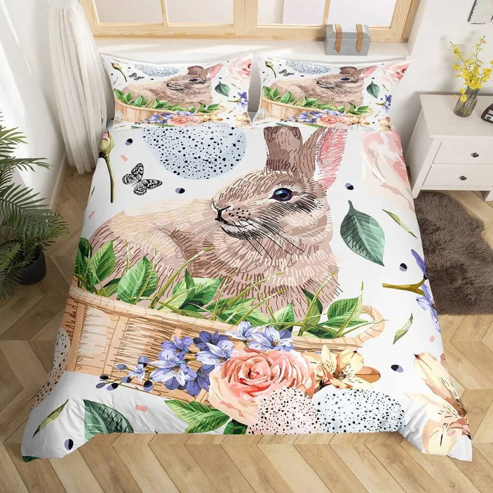 Easter Egg Rabbit Pattern Duvet Cover Set