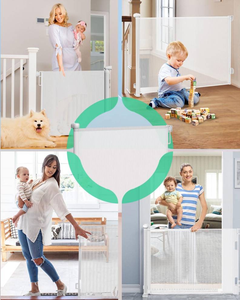 Retractable Double Lock Stair Gate