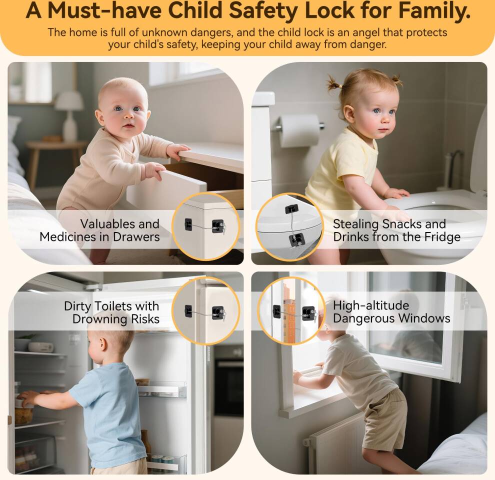 2 Pack Refrigerator Locks with 4 Keys