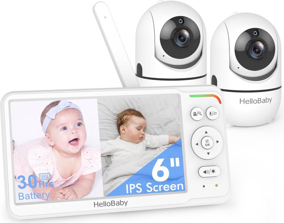 HelloBaby 6 IPS Split Screen Baby Monitor