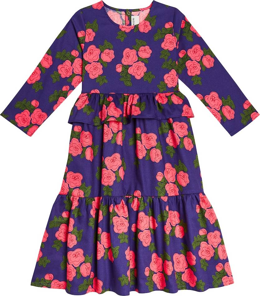 Mini Rodini Roses Ruffled Cotton Dress