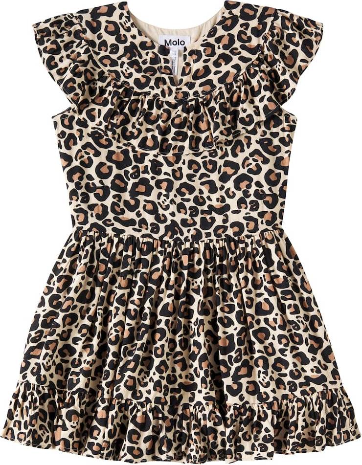 Molo Cho Ruffled Leopard-Print Dress