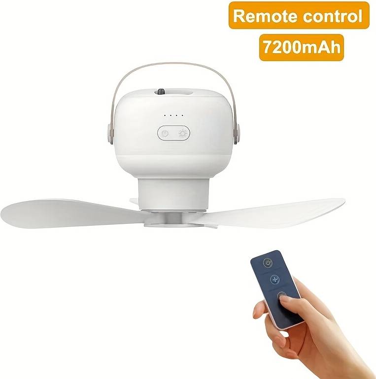 Portable Wireless Mini Ceiling Fan Light
