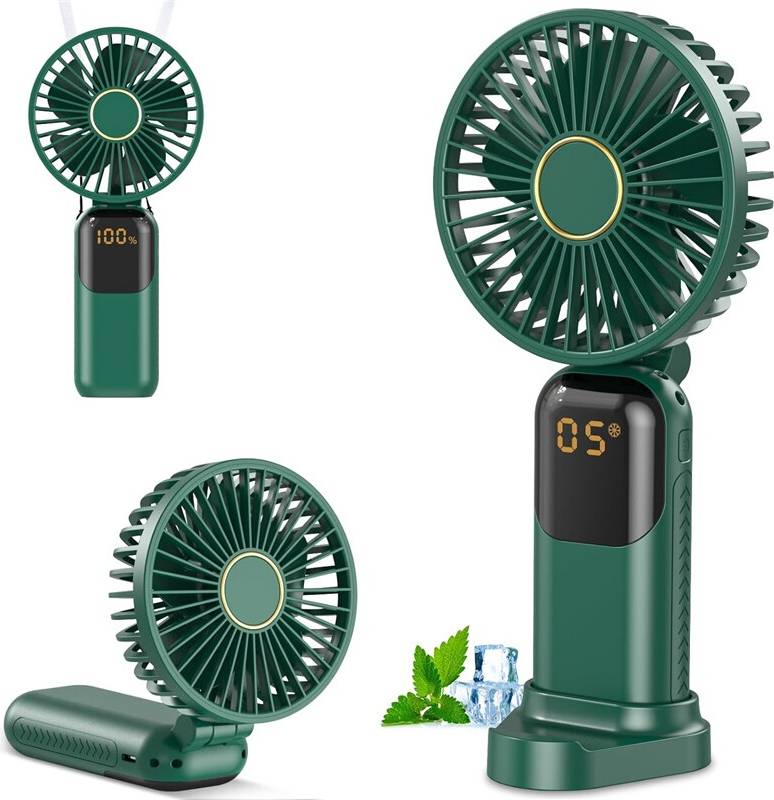 STOYOTU Green Rechargeable Portable Mini Handheld Fan