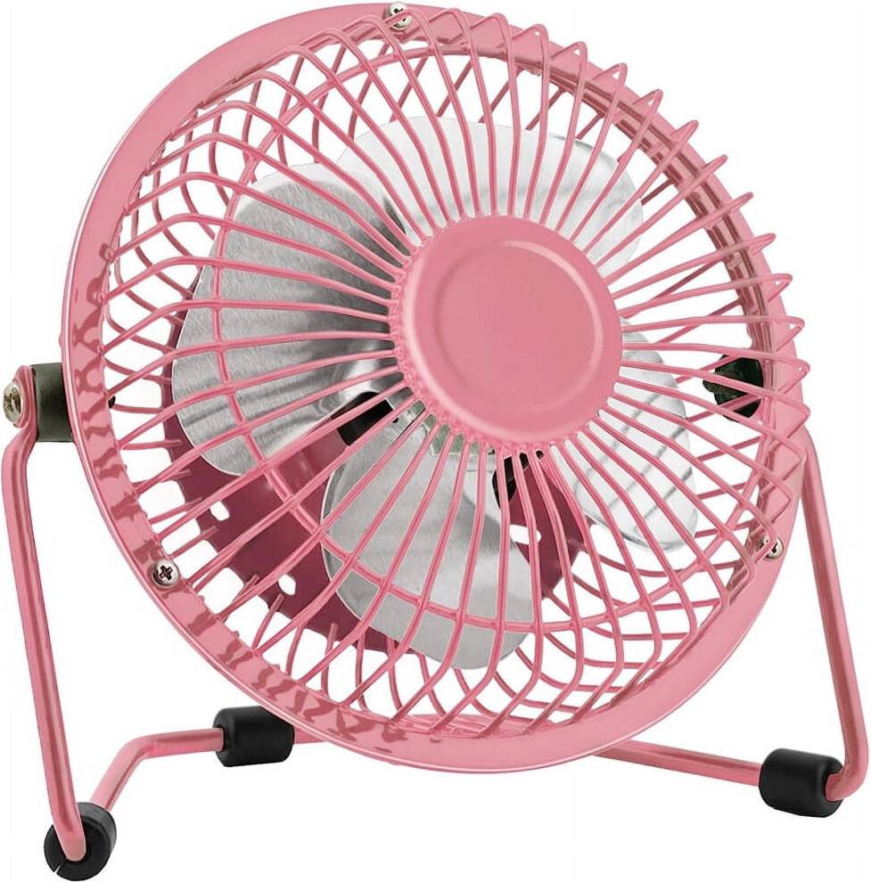 Metal fan 4-Inch Pink Metal Desktop Fan