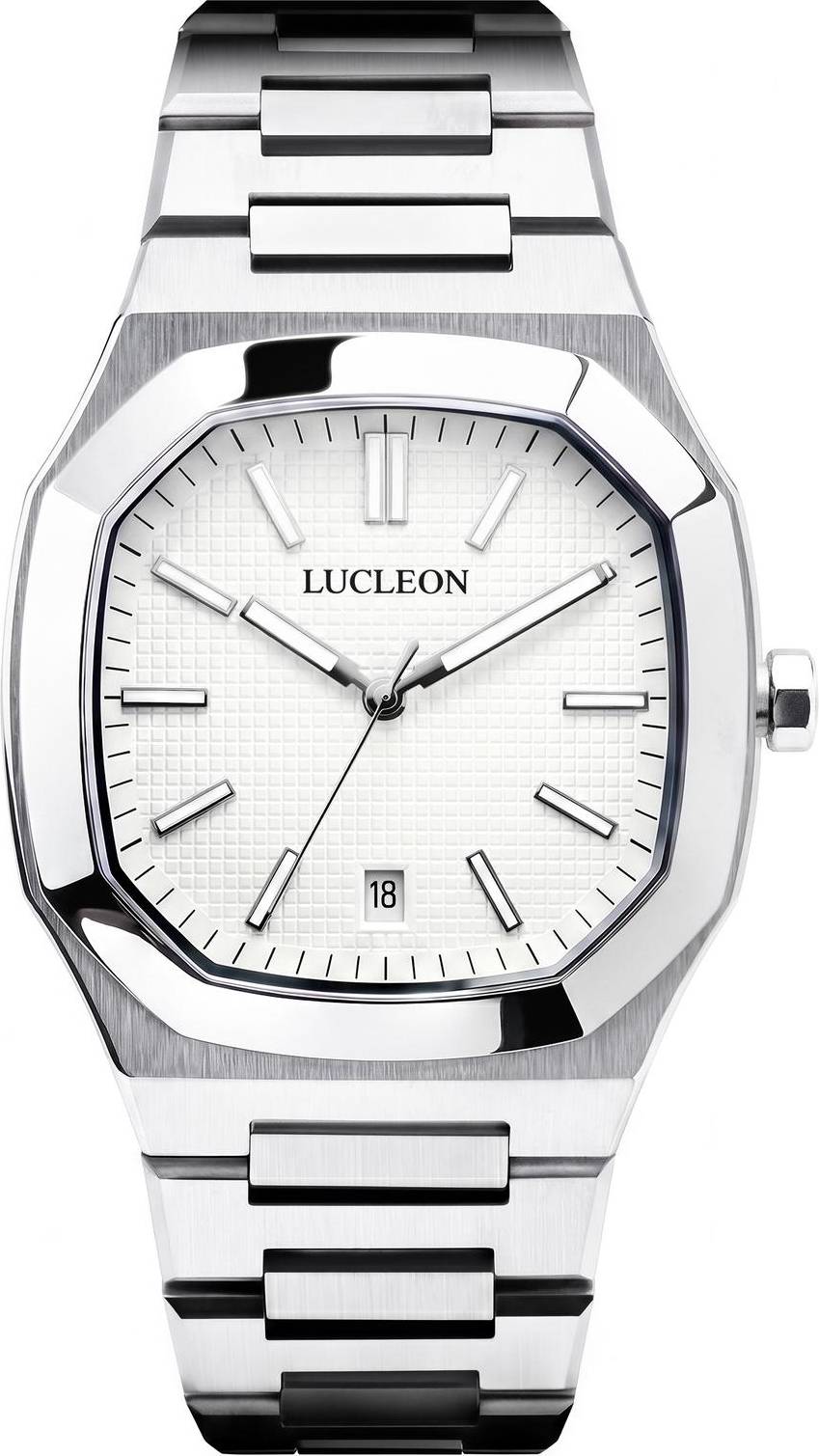 Lucleon Vector Silvertonad Klocka Rostfritt Stål