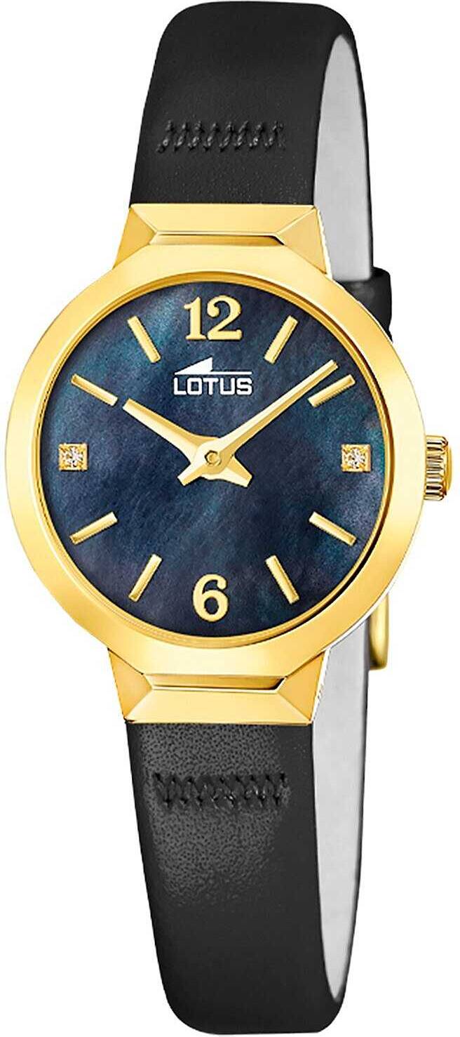 Lotus Rund Klocka Läder