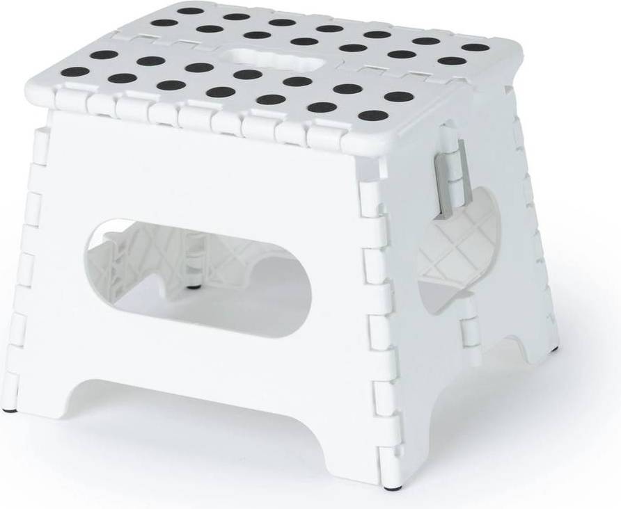 NESTLUNE Foldable Plastic Step Stool 9 Inch White