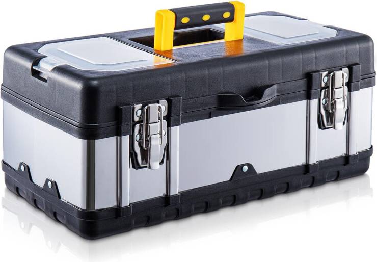 Metal toolbox 19 Inch Metal Tool Box with Tray