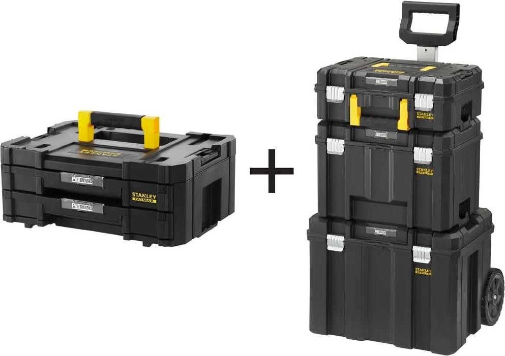 Fatmax Pro-Stack 4 Piece Mobile Tool Storage Tower Inc X2 Drawer Box