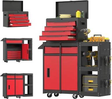 Homcom Modular Tool Chest With Side Rack