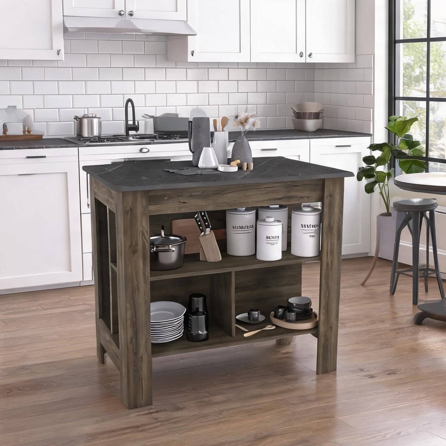 Kitchen island table with storage Watnature Rectangular Kitchen Island Table Stainless Steel