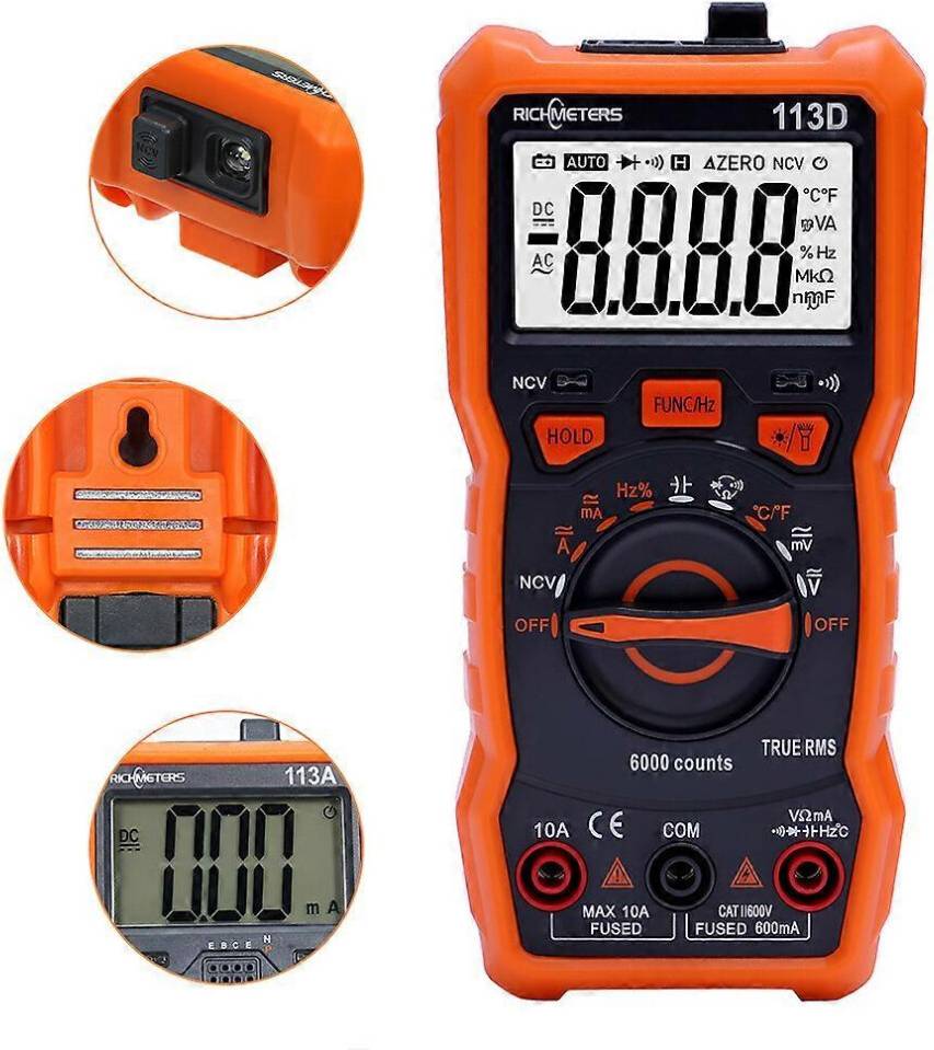 Digital Multimeter 6000 Counts NCV Auto Ranging AC DC Voltage Meter