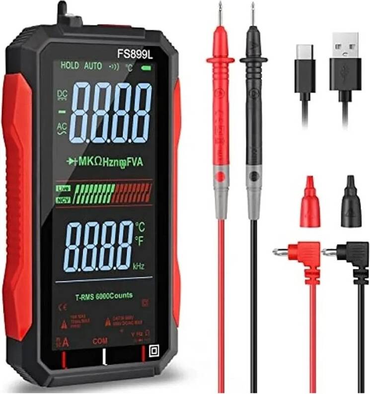 FS899L Digital Multimeter 4.8 Inch 6000 Counts