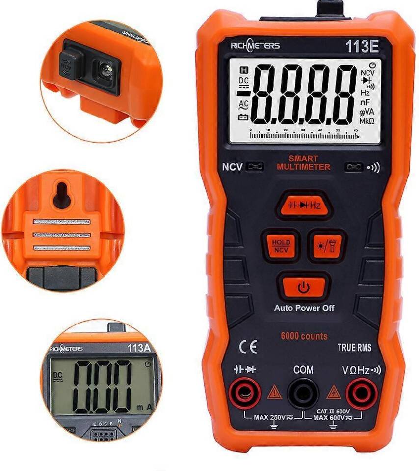 Digital Multimeter 6000 Counts NCV Auto Ranging AC DC Voltage Meter