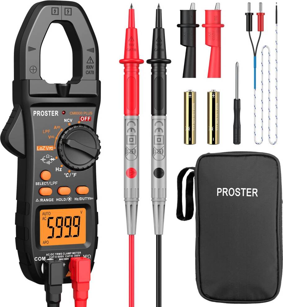 Proster Clamp Meter 6000 Counts True RMS