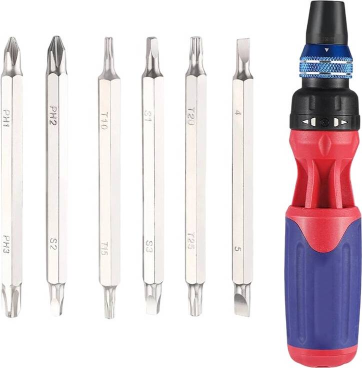 12-in-1 Ratcheting Multi-Bit Set Bit Screwdriver