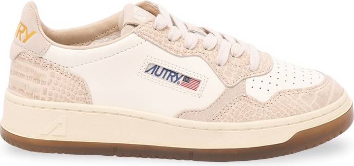 Autry Medalist Low Sneakers Python Effect Inserts - Beige