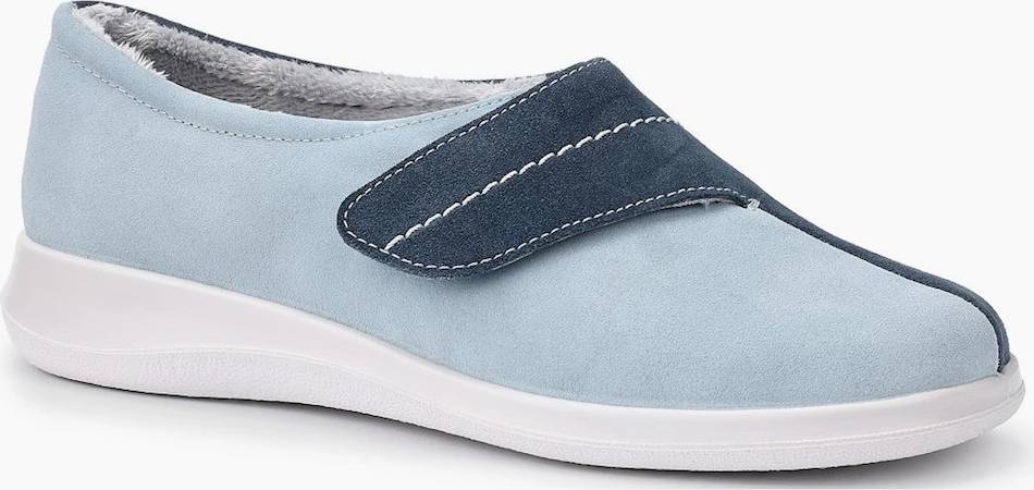 Hotter Wrap Slippers In Pale Blue
