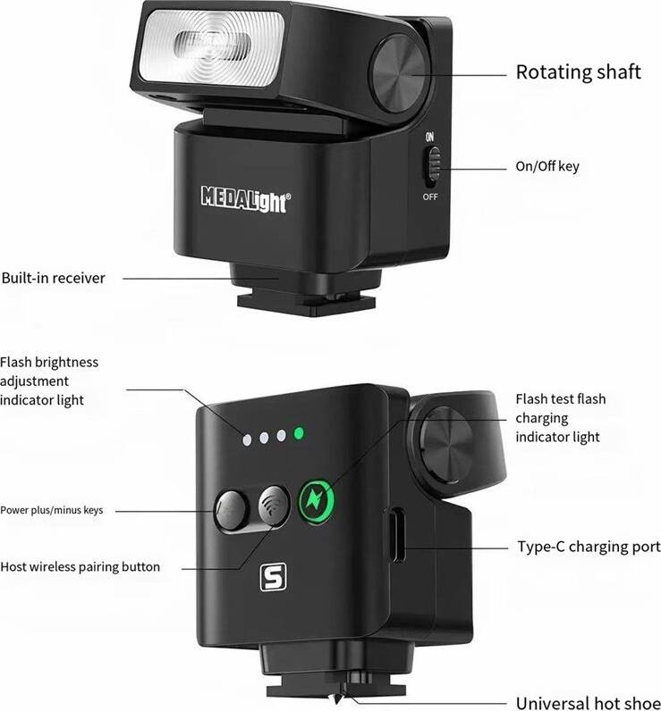 Medalight F2S Rechargeable Camera Flash Speedlite