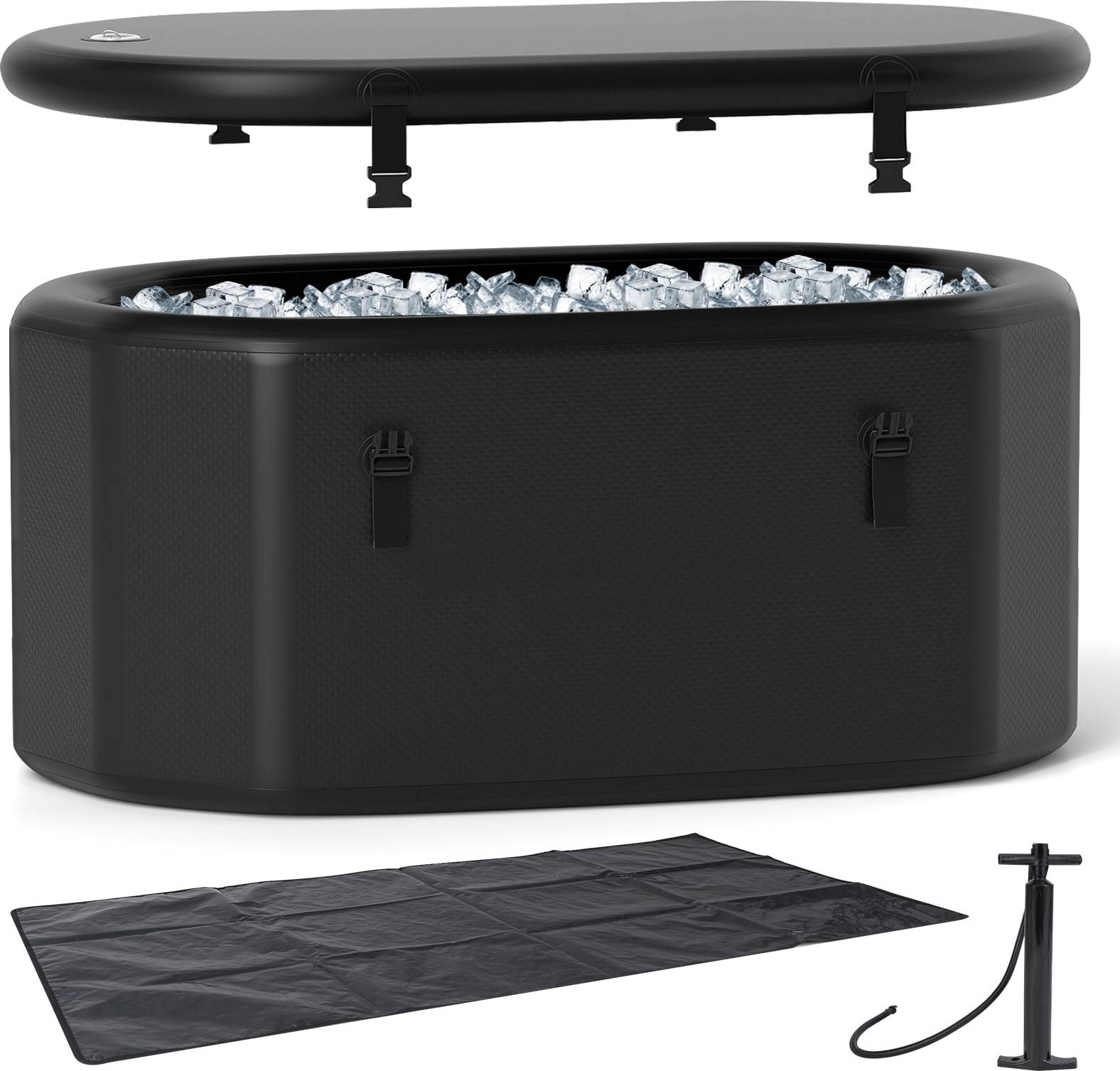 Outdoor above ground pool SlickBlue Inflatable Hot Tub PVC XL Oval Above Ground Pool