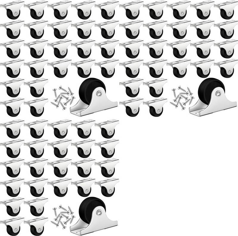Small Caster Rigid Non-Swivel Fixed Metal Top Plate 72PCS