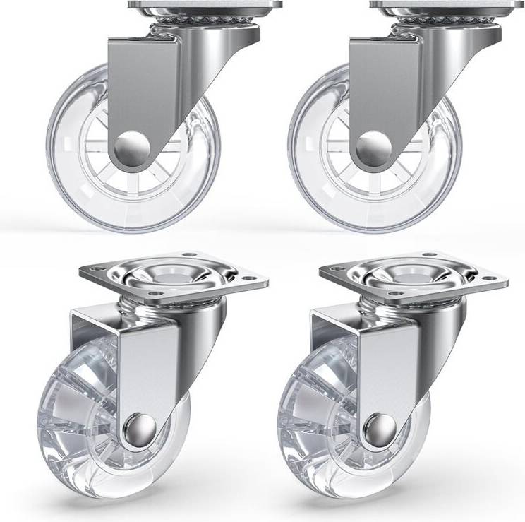 2 Inch Clear Casters Set 4