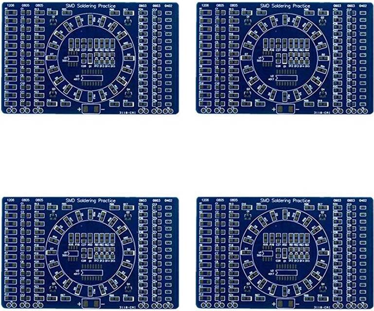 4X Rotating LED SMD NE555 Soldering Practice Board Kit